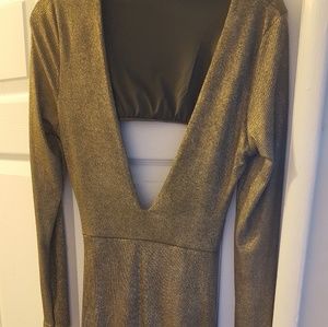 Missguided Gold backless Dress